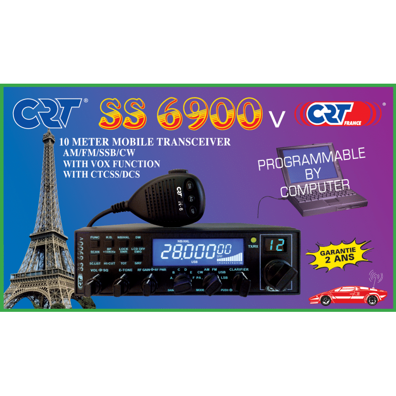 CRT SS-6900V Ricetrasmettitore HF CB AM FM SSB CW con VOX