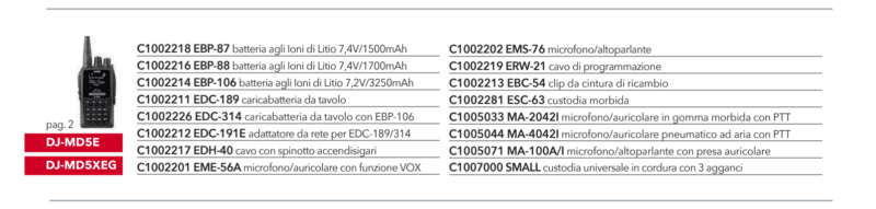 DJ-MD5XEG accessori