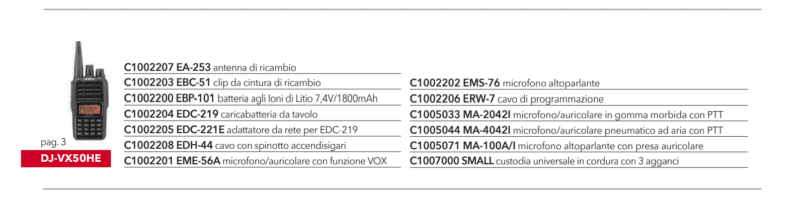 DJ-VX50HE accessori