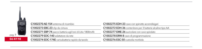 DJ-X11E accessori