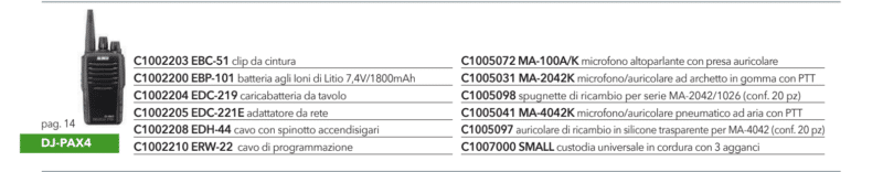 DJ-PAX4 accessori